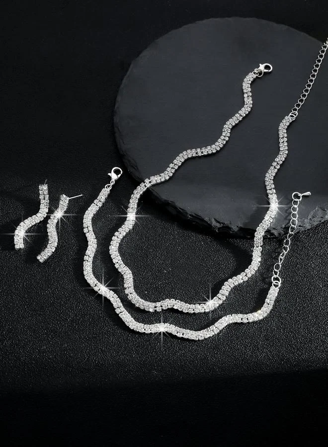 Take Two  3-Piece Embellished Necklace, Bracelet And Earrings Jewelry Set for Women | Best Price UAE